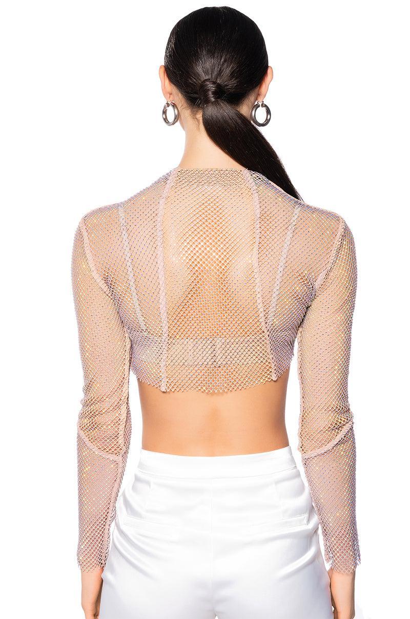 AZARIA RHINESTONE MESH TOP Product Image