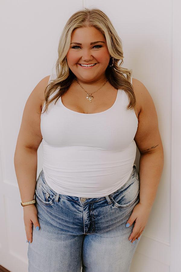 Simply Luxe Tank in White Curves Product Image
