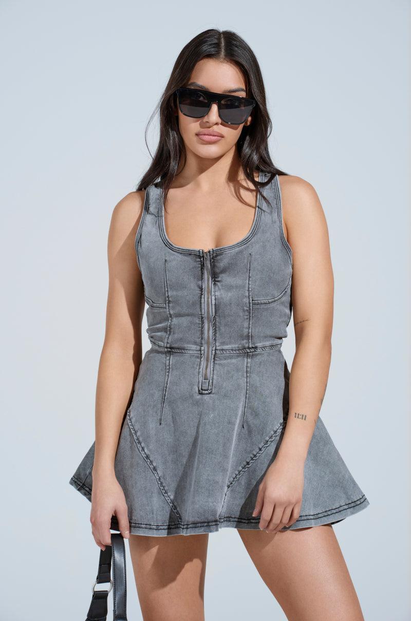 VIVIAN DENIM MINI DRESS Product Image