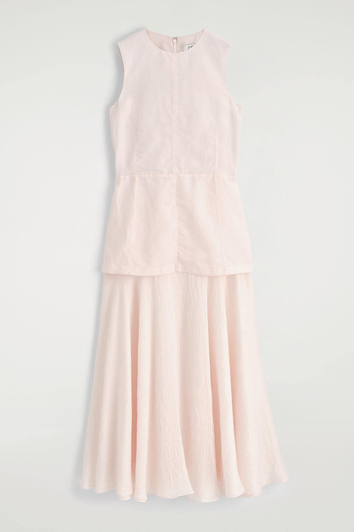 LAYERED PEPLUM MIDI DRESS Product Image