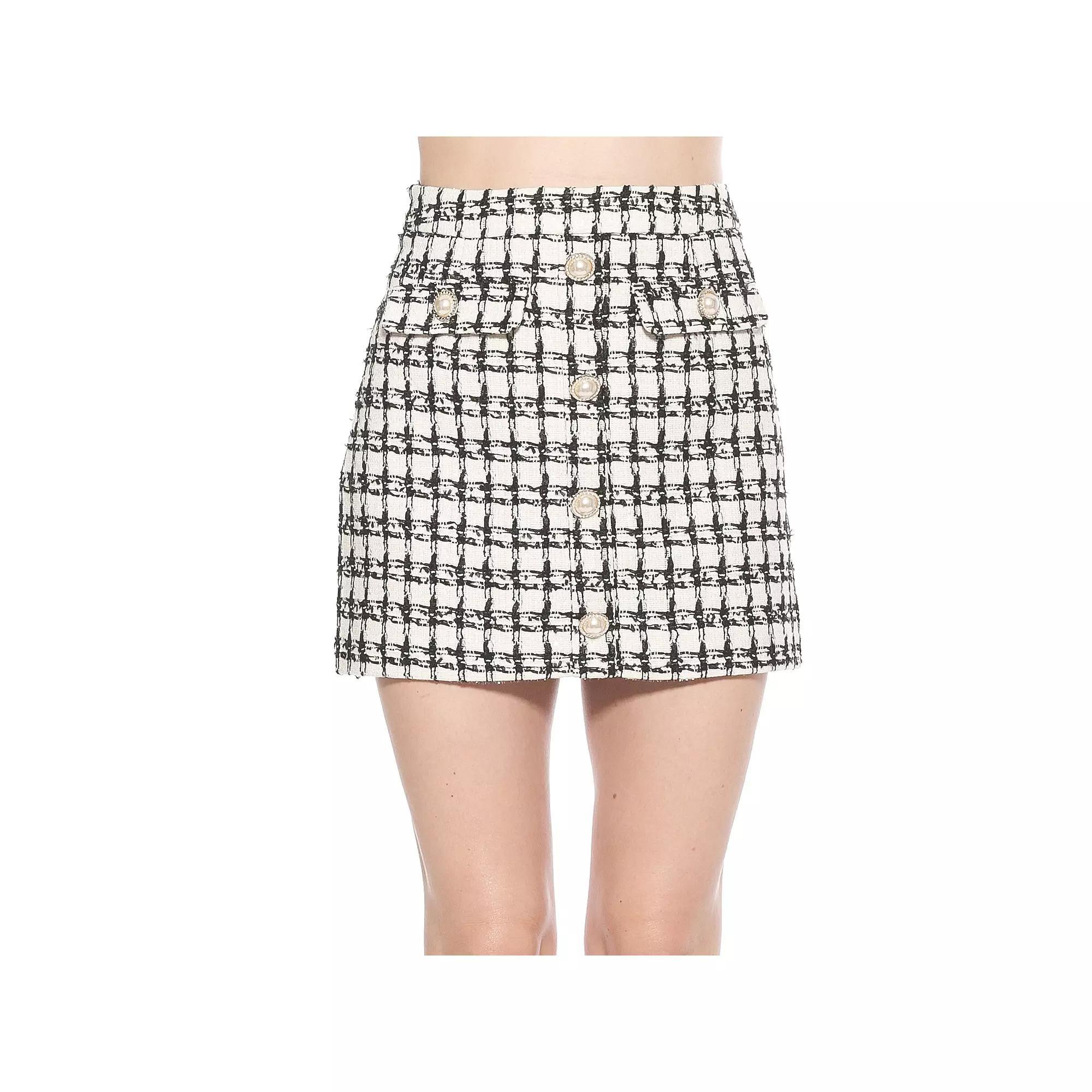 Women's ALEXIA ADMOR Wrenley Classic Tweed Mini Skirt, Size: 10, Pink Product Image