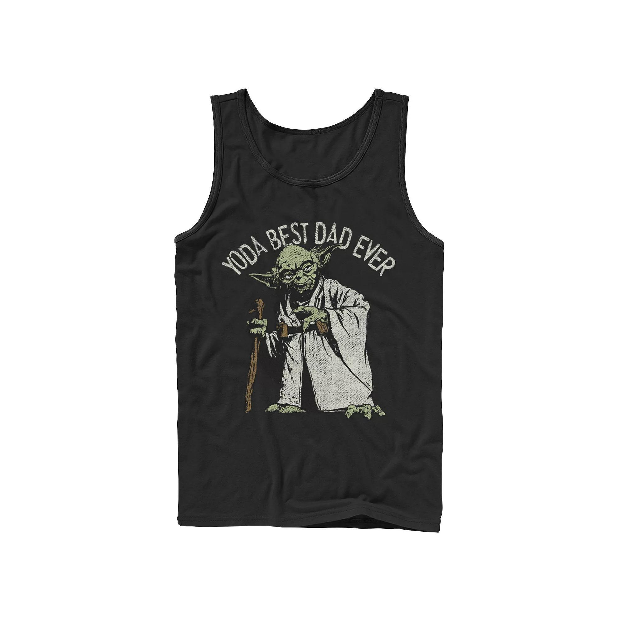 Men's Star Wars "Yoda Best Dad Ever" Tank Top, Size: Large, Black Product Image