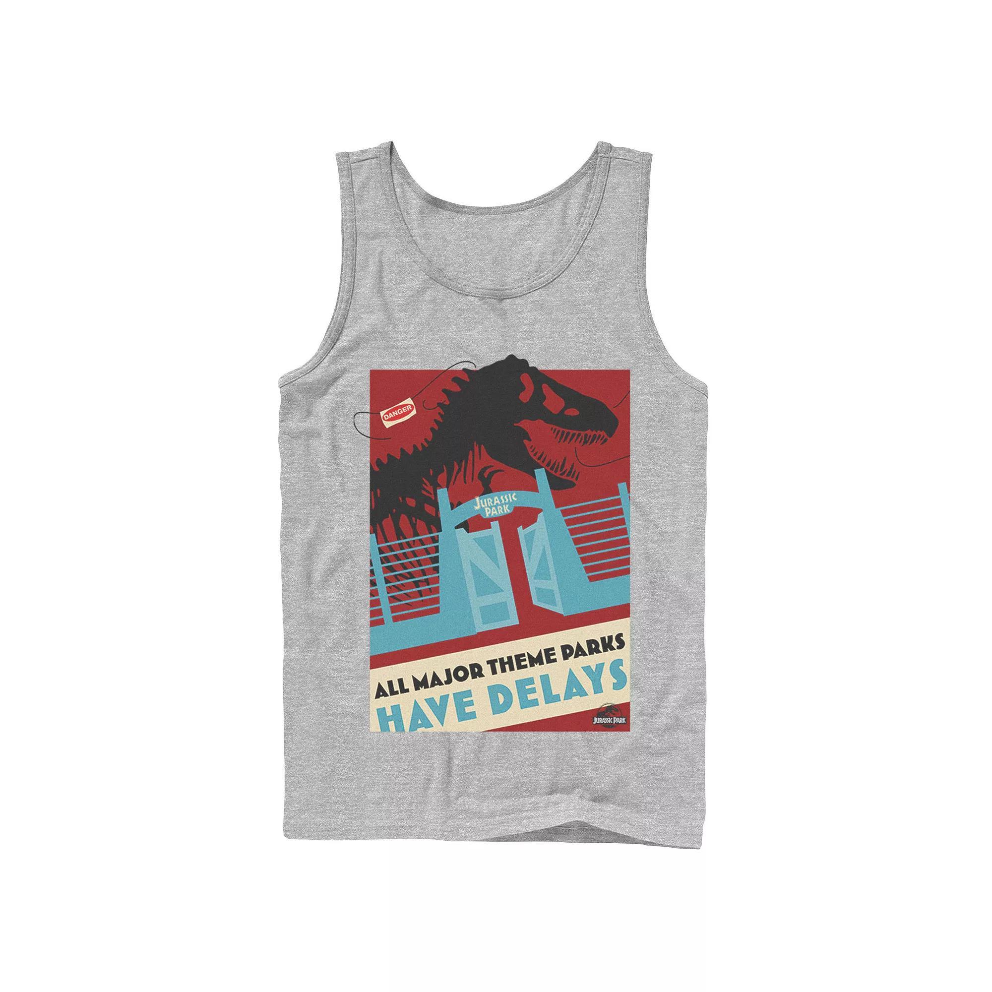 Men's Jurassic Park Delays Simple Gate Tank Top, Size: Large, White Product Image