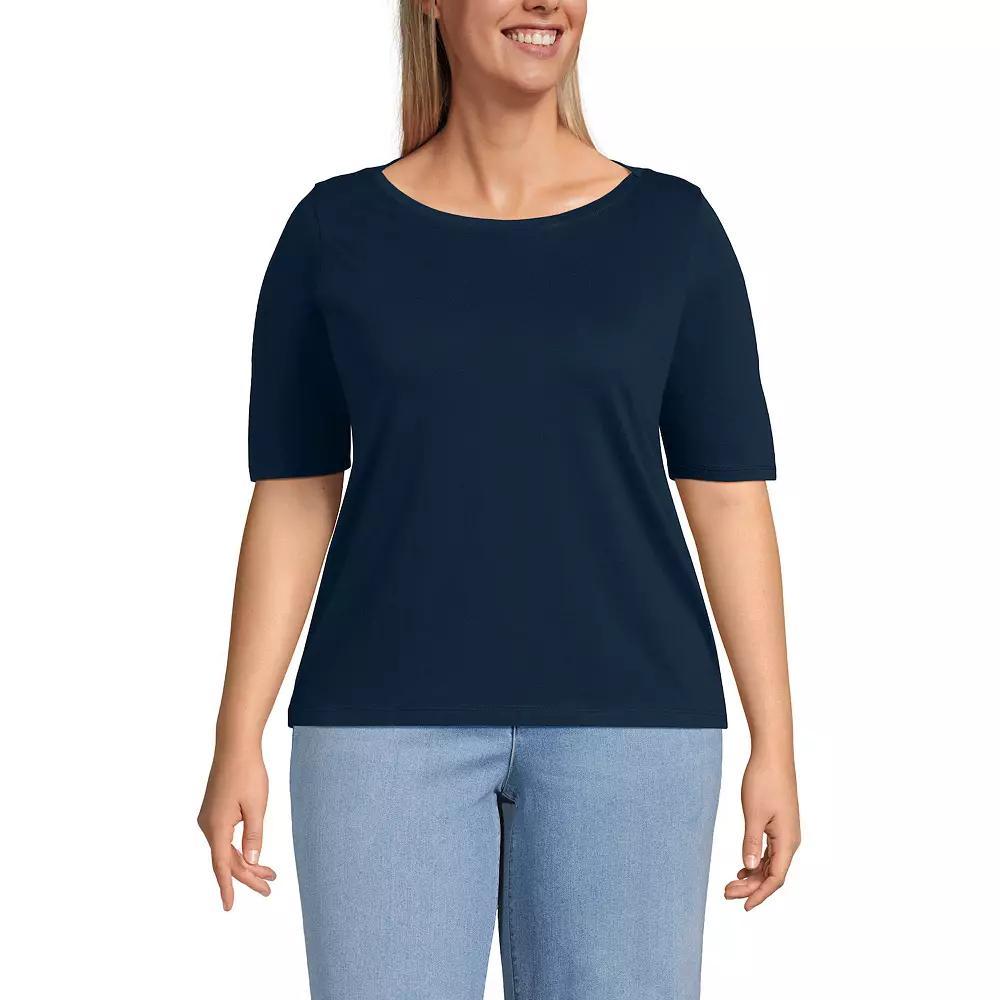 Plus Size Lands' End Supima Top, Women's, Size: 1XL, Fresh Ivory Product Image