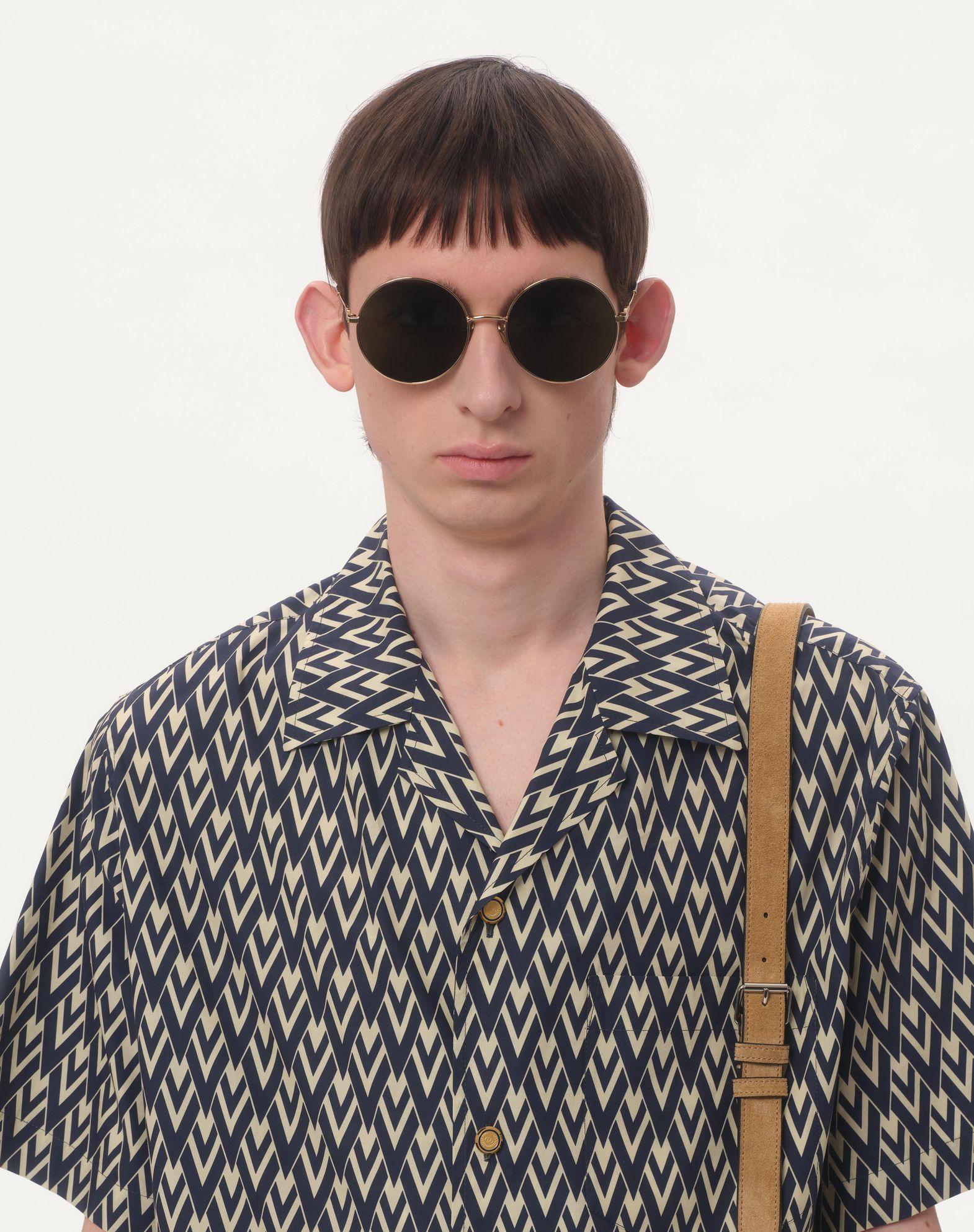 Cotton Popeline Bowling Shirt With Toute La V Print Product Image