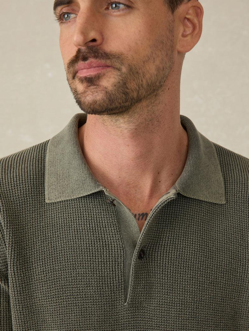 Sunwashed Sweater Polo - Pine Ridge Product Image