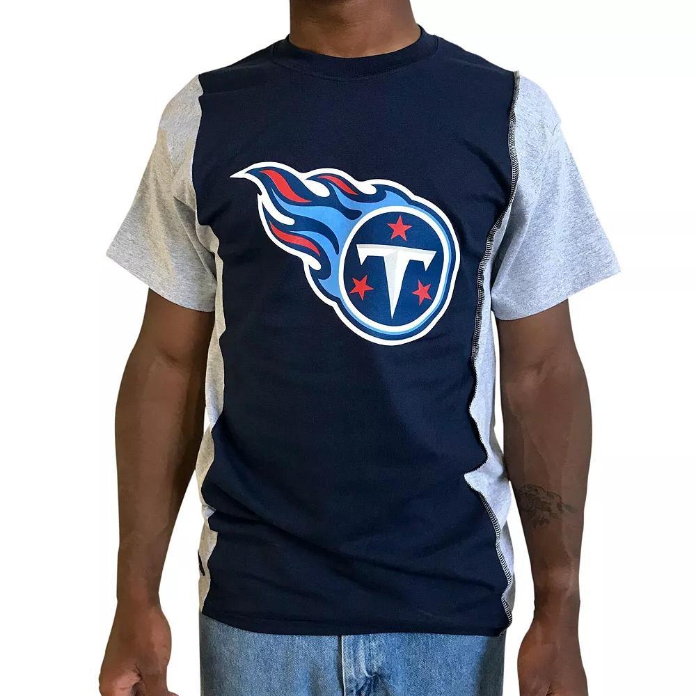 Mens Refried Apparel /Gray Tennessee Titans Sustainable Upcycled Split T-Shirt Blue Product Image