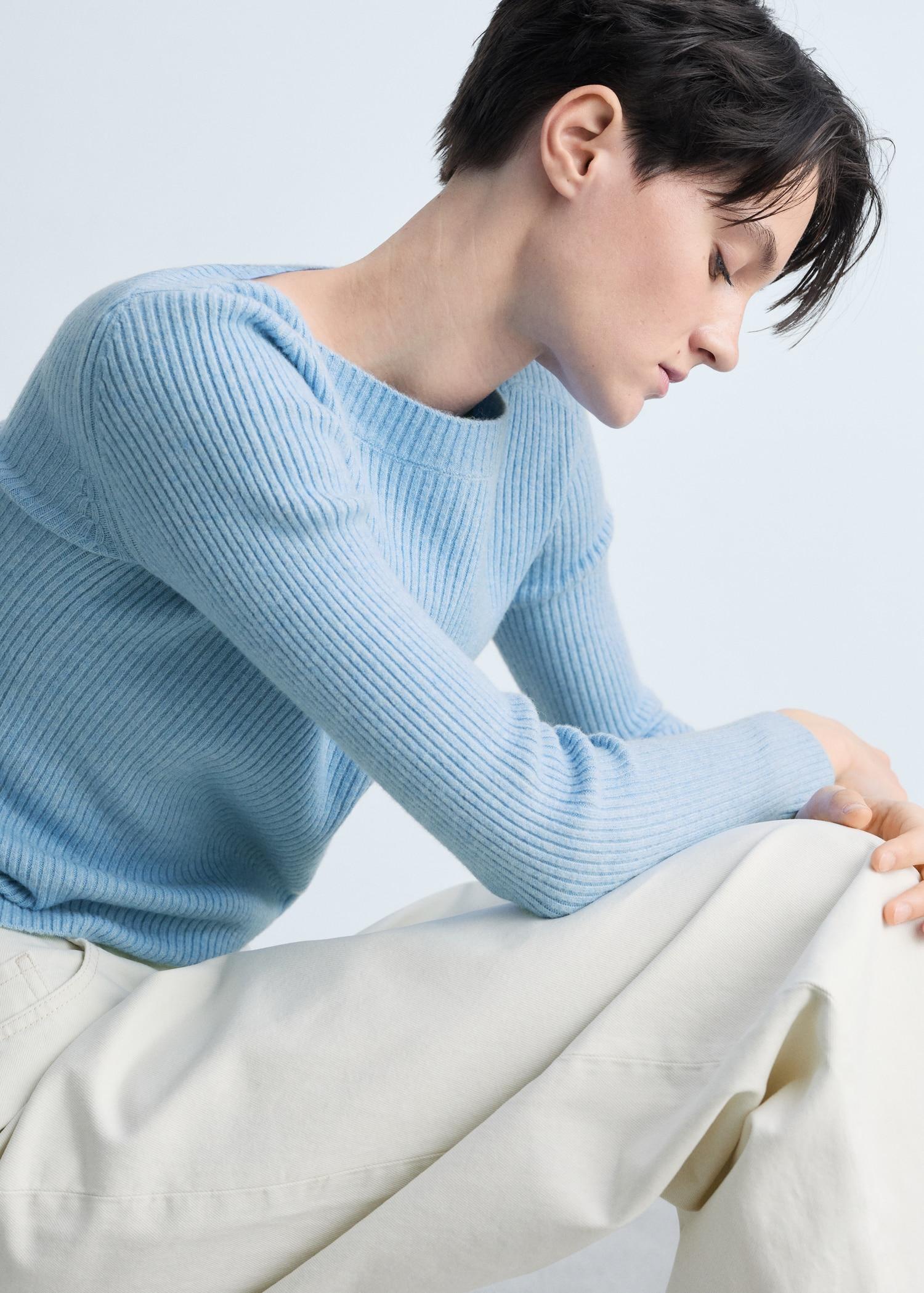 Boat neck ribbed sweater - Women | MANGO USA Product Image