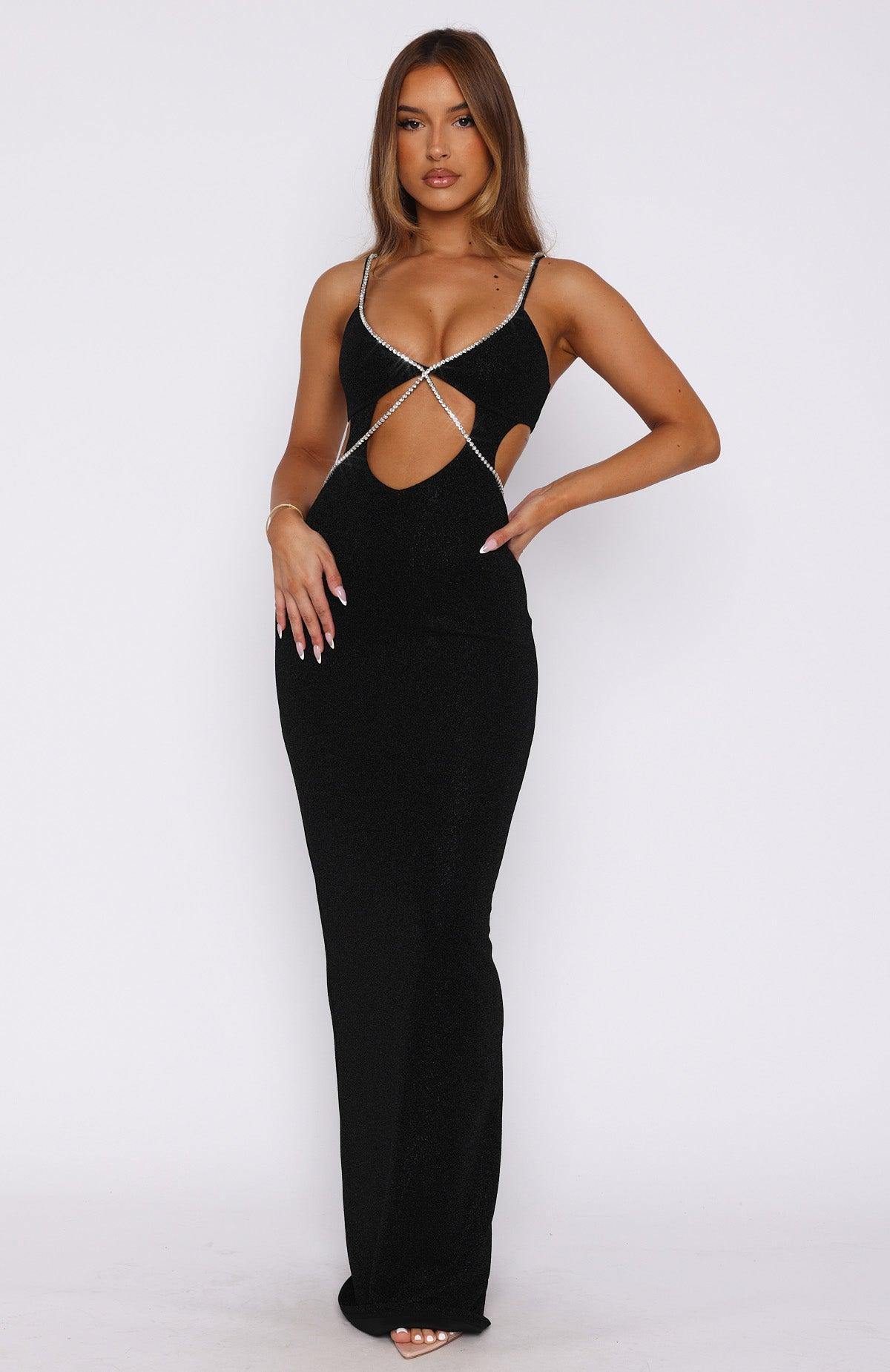 Wanna Go Dancing Maxi Dress Black Product Image