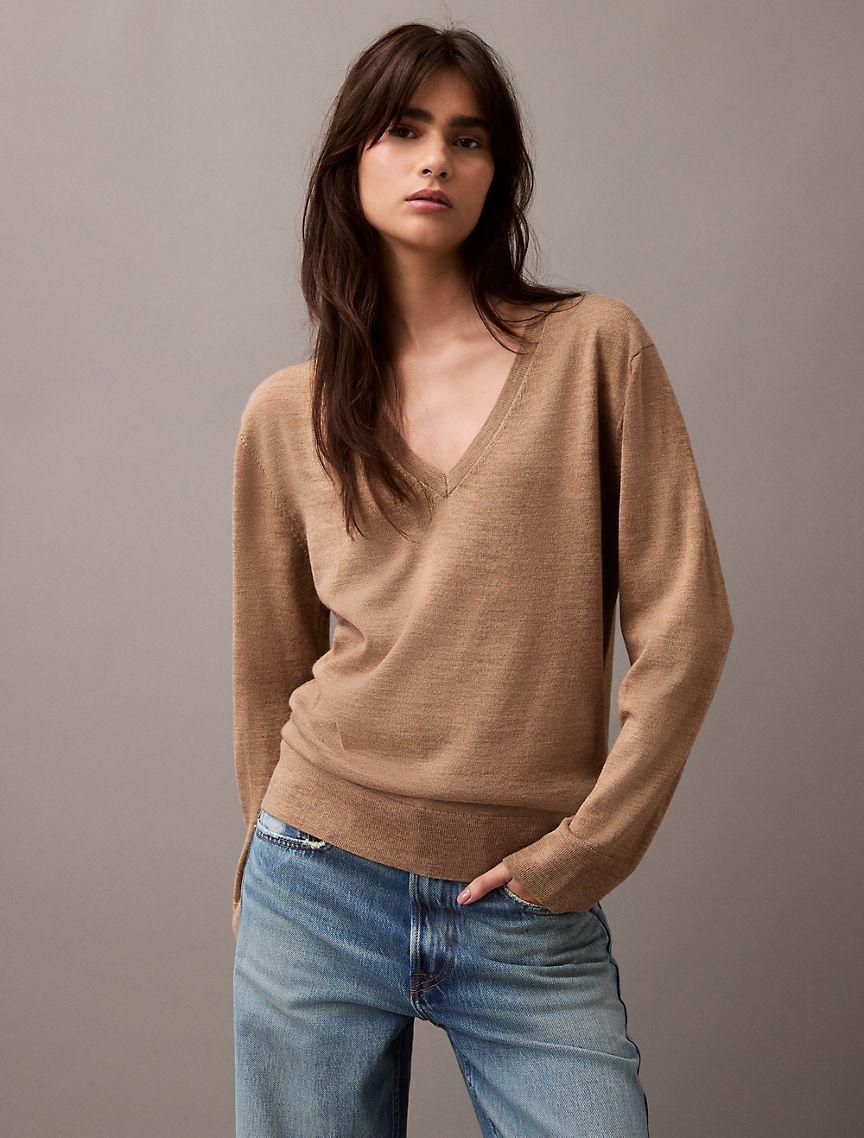Extra Fine Merino Blend V-Neck Sweater Product Image