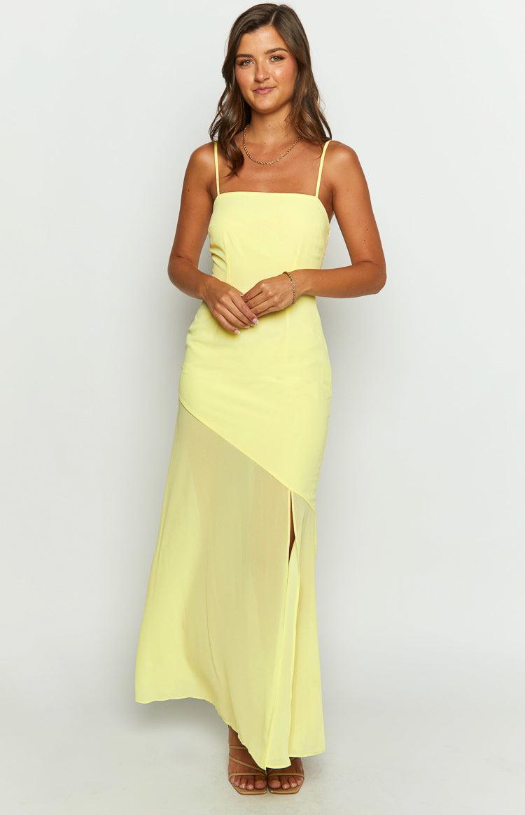 Karmic Yellow Chiffon Maxi Dress Product Image