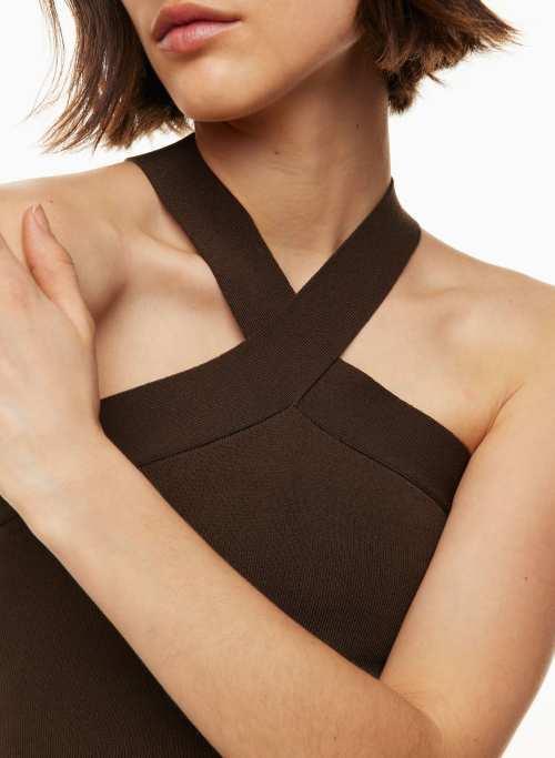 sculpt knit criss cross cropped tank Product Image