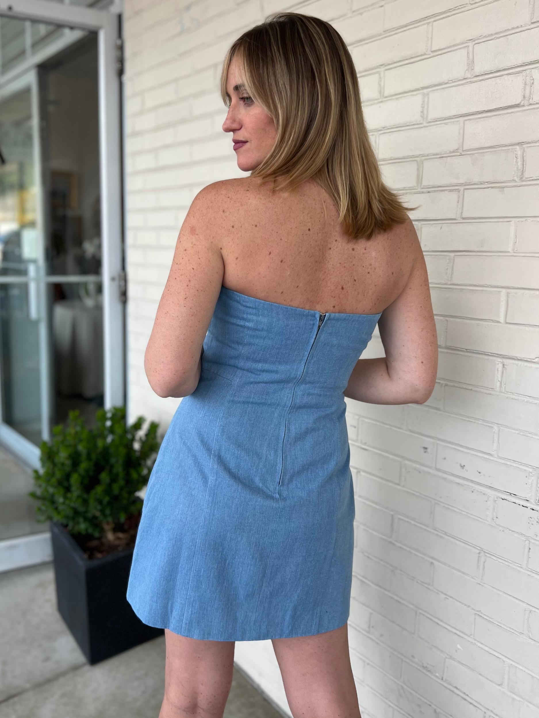 [ASTR The Label] Mazzei Denim Strapless Mini Dress Product Image