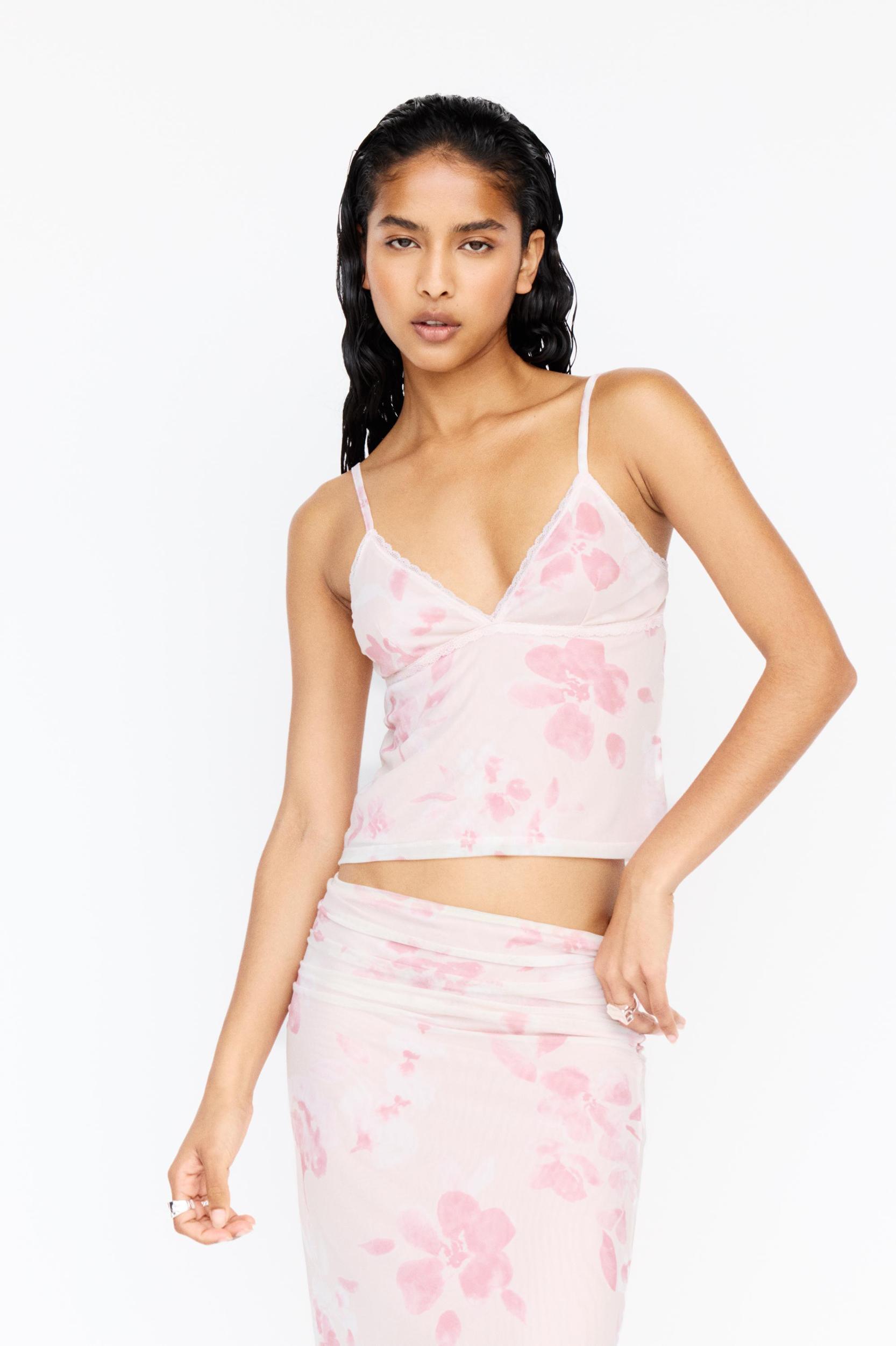 Embroidered floral top Product Image