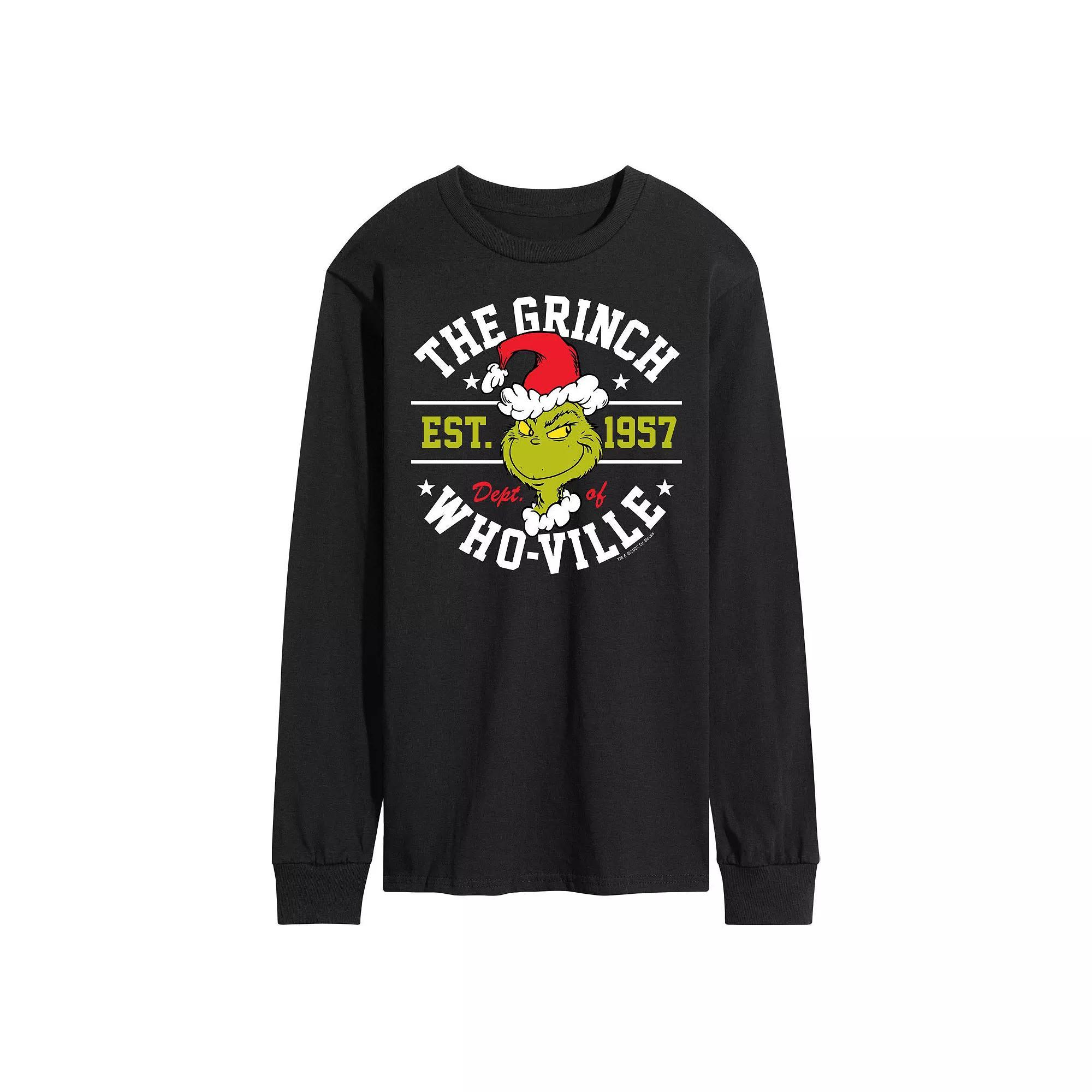 Mens Dr. Seuss Grinch Who-ville Long Sleeve Tee Product Image
