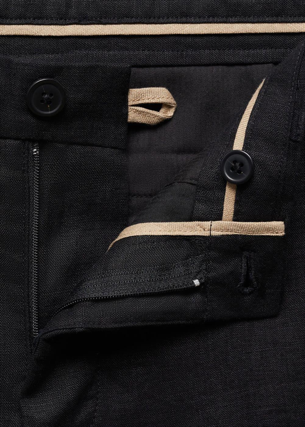 Mango Mens Short Sleeve Cotton Linen Shirt Pants Set Product Image