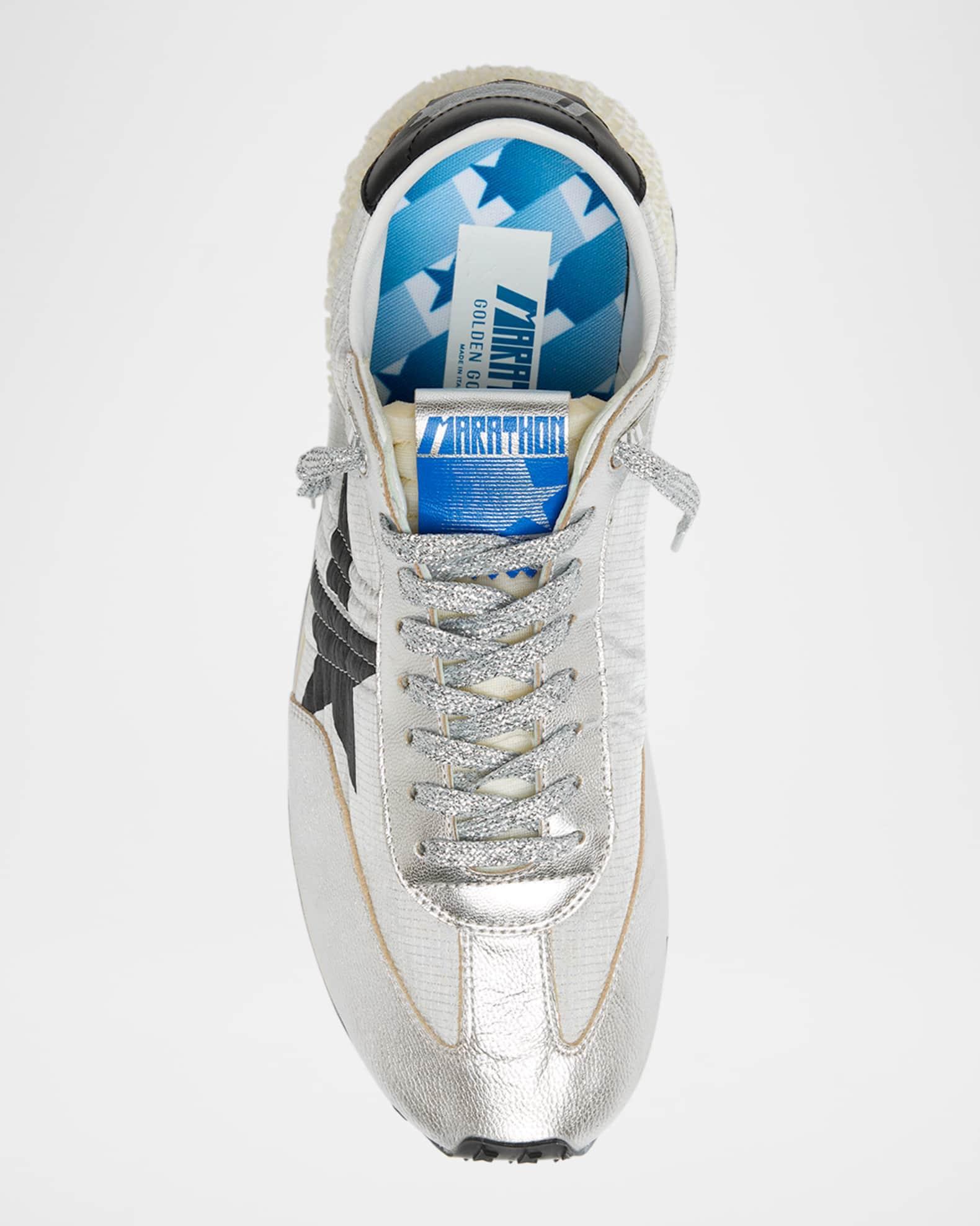 Men's Marathon Nylon and Leather Low-Top Sneakers Product Image
