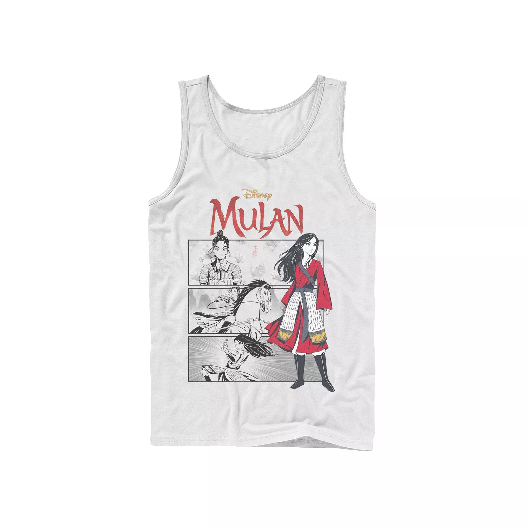 Men's Disney Mulan Comic Panels Tank Top, Size: Large, White Product Image