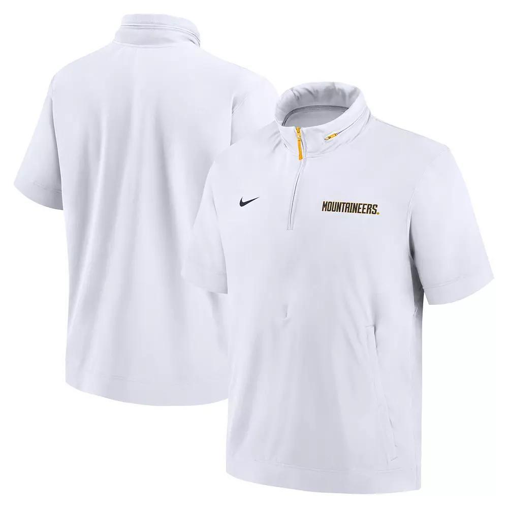 Men's Nike White Clemson Tigers 2024 Sideline Coach Short Sleeve Half-Zip Hoodie Jacket, Size: Medium Product Image