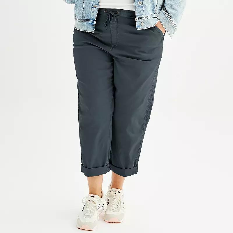 Plus Size Sonoma Goods For Life® Easy Paper Bag Waist Capri, Women's, Size: 5XL, Trinity Gray Product Image