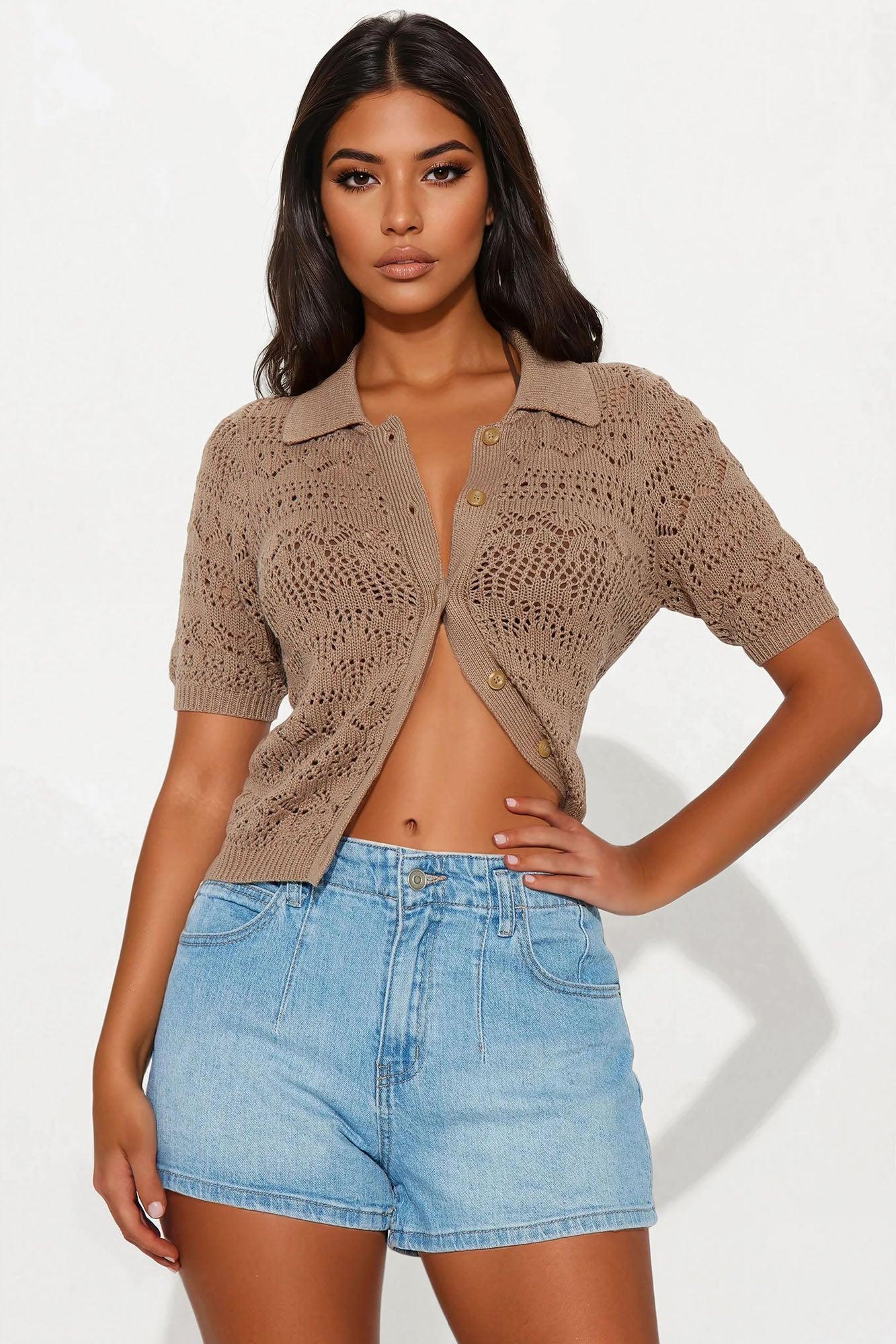 Beach Living Crochet Top - Mocha Product Image