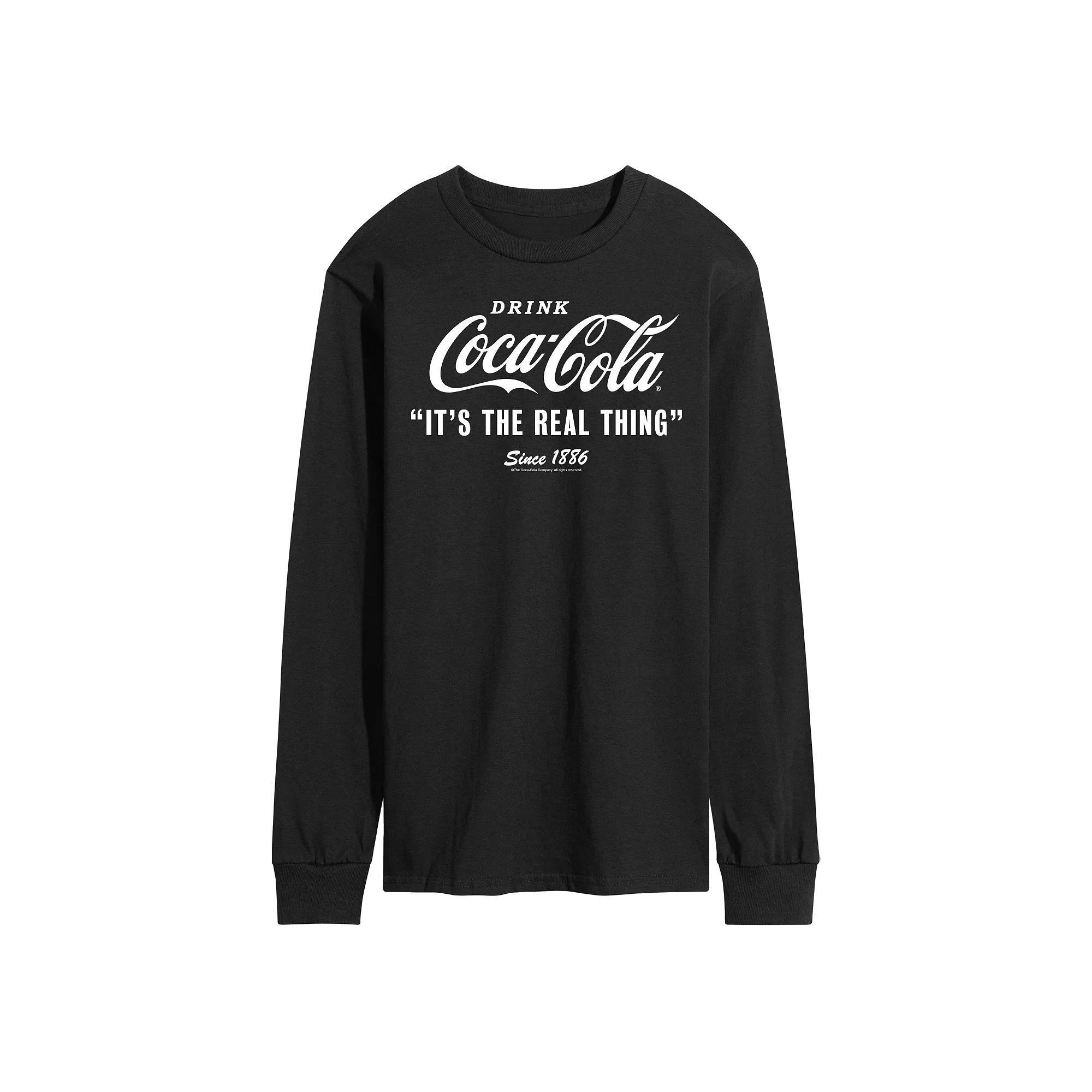 Men's Coca-Cola Its The Real Thing Graphic Tee, Size: Medium, Black Product Image