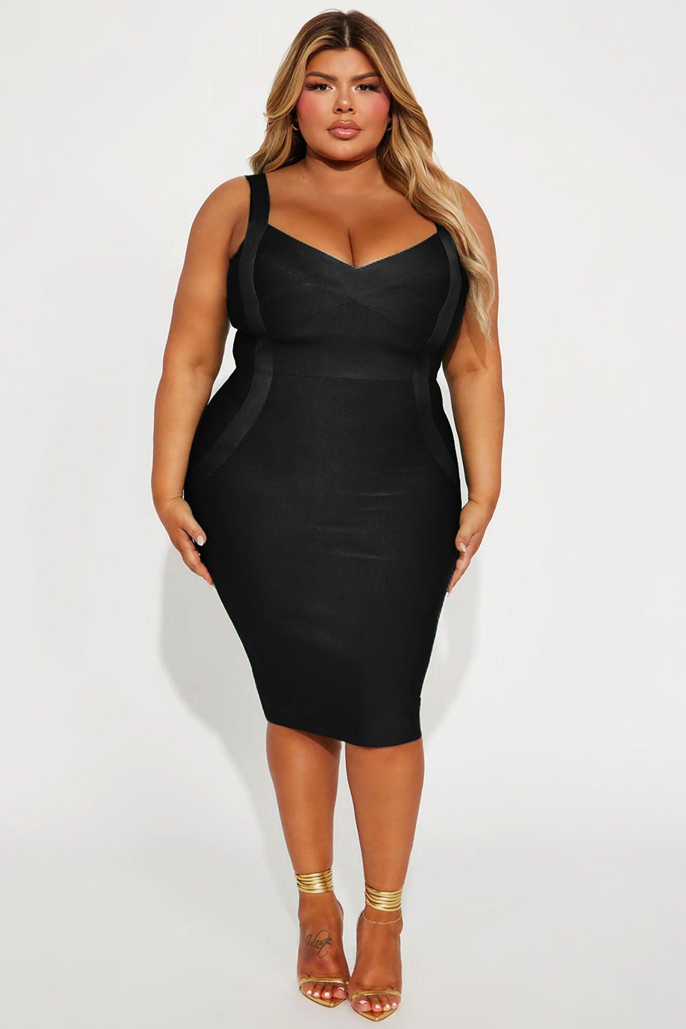 Elise Bandage Midi Dress - Black Product Image