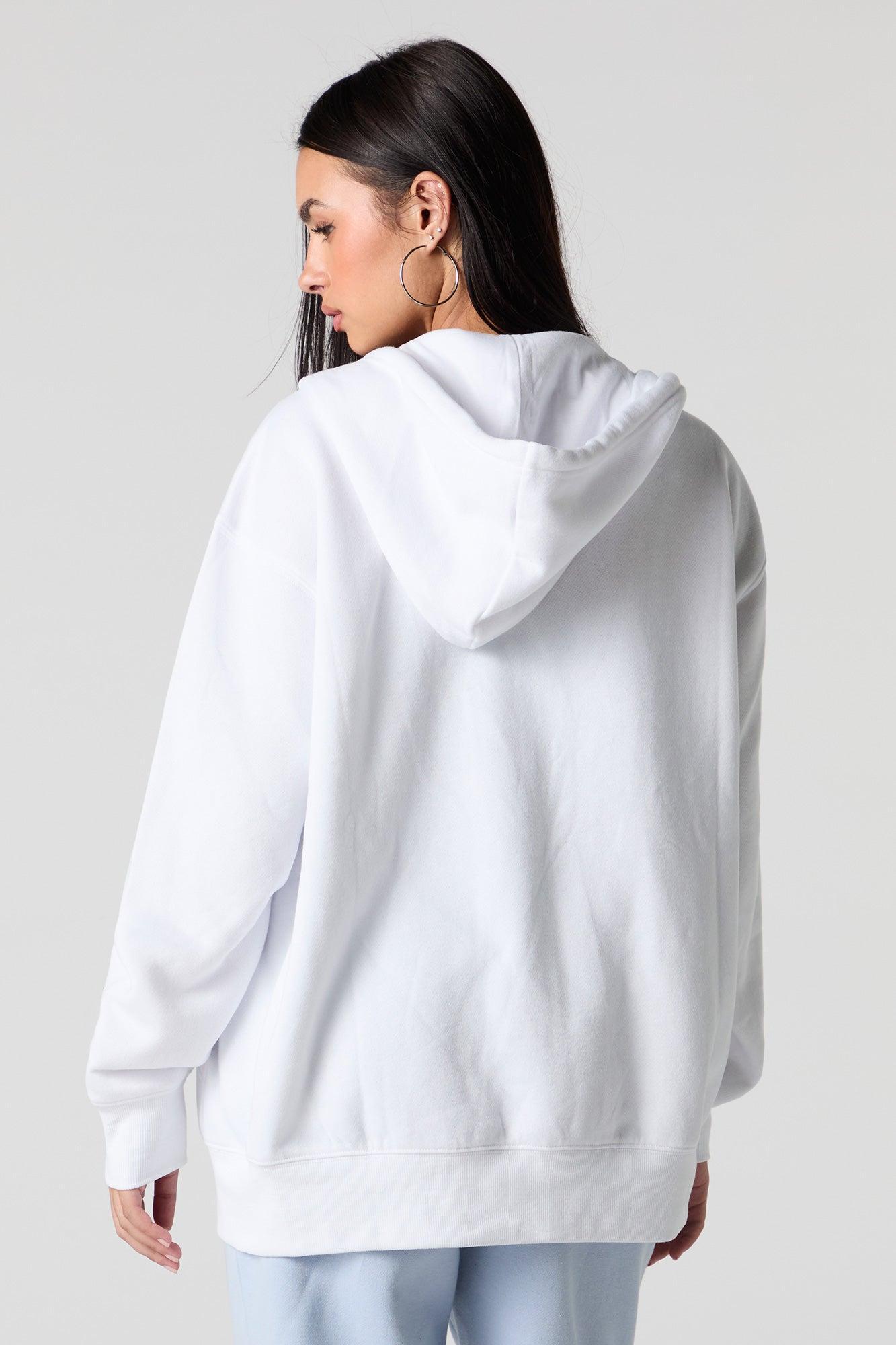 Oversized Zip-Up Fleece Hoodie Female Product Image