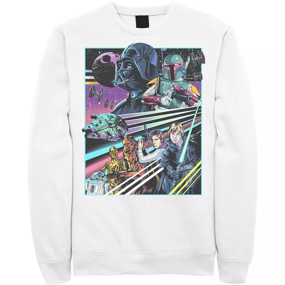 Men's Star Wars Neon Rebel Alliance Poster Sweatshirt, Size: XL, Athletic Grey Product Image