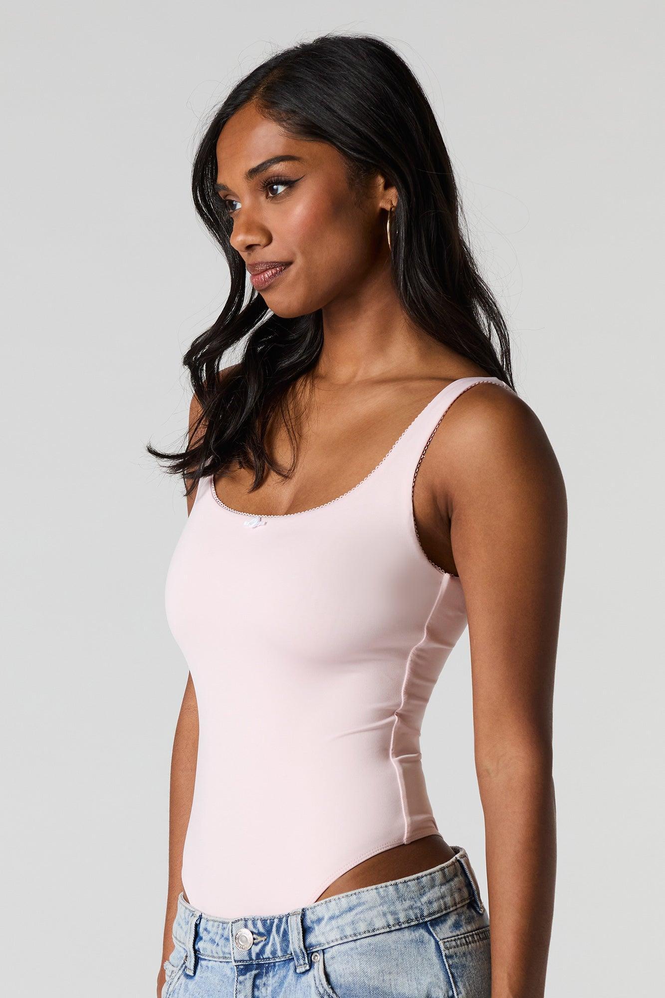 Contour Lace Rosette Trim Scoop Neck Bodysuit Female Product Image