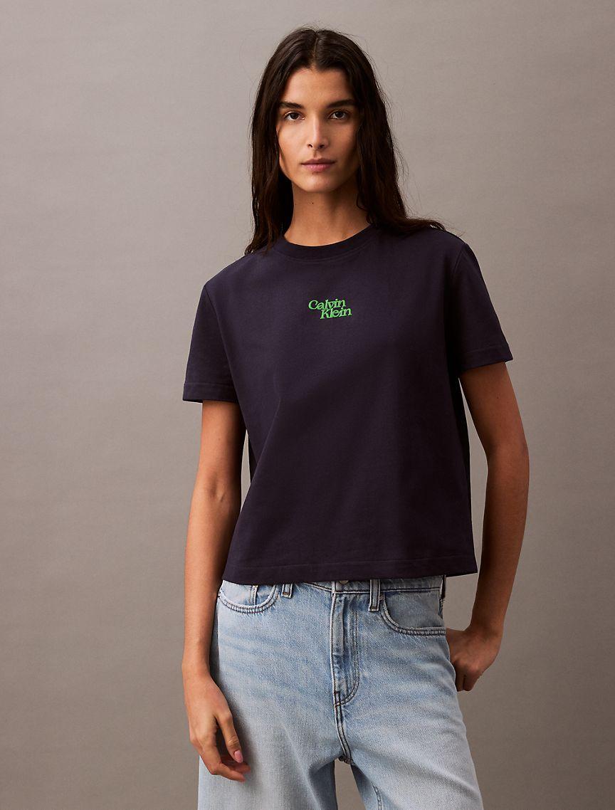Flocked Logo Graphic Slim T-Shirt Product Image