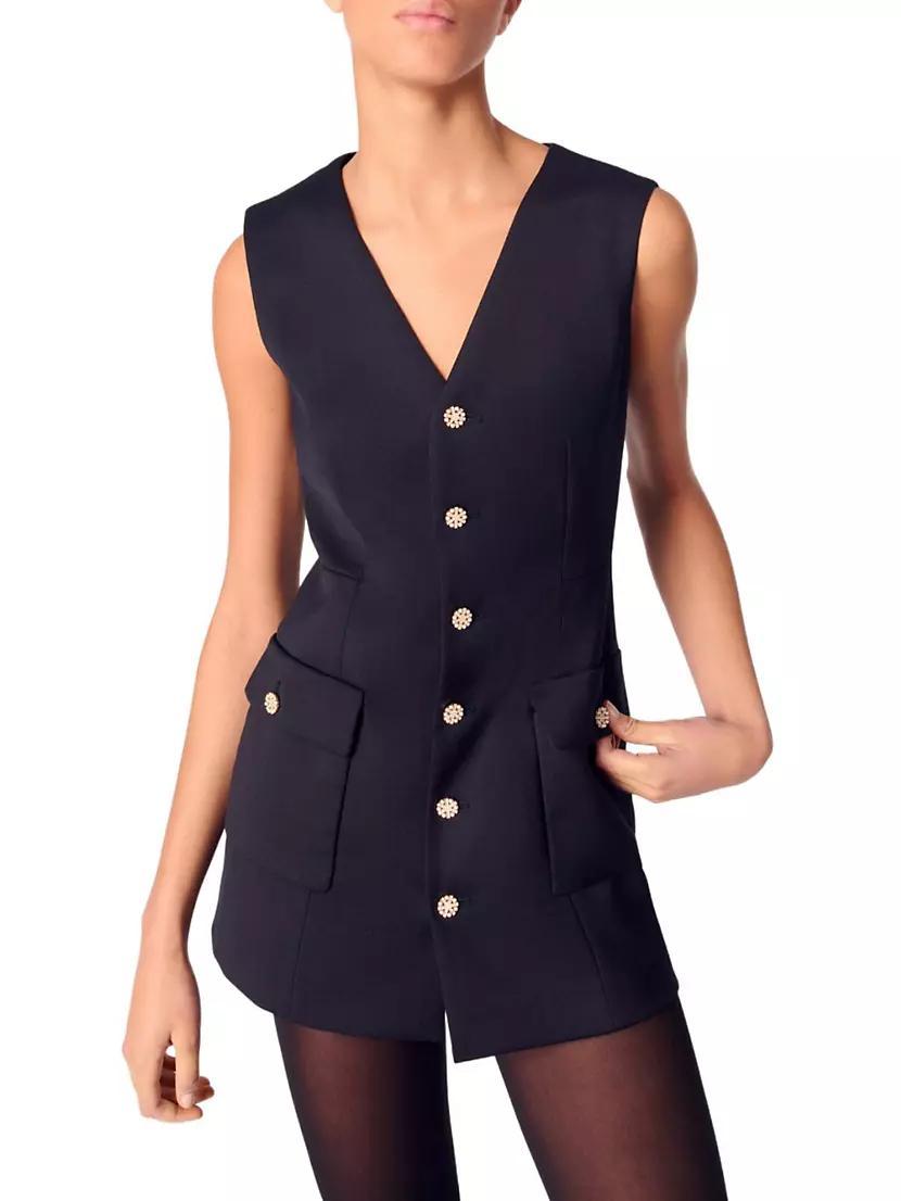 Womens Layered-Effect Wool-Blend Jumpsuit Product Image