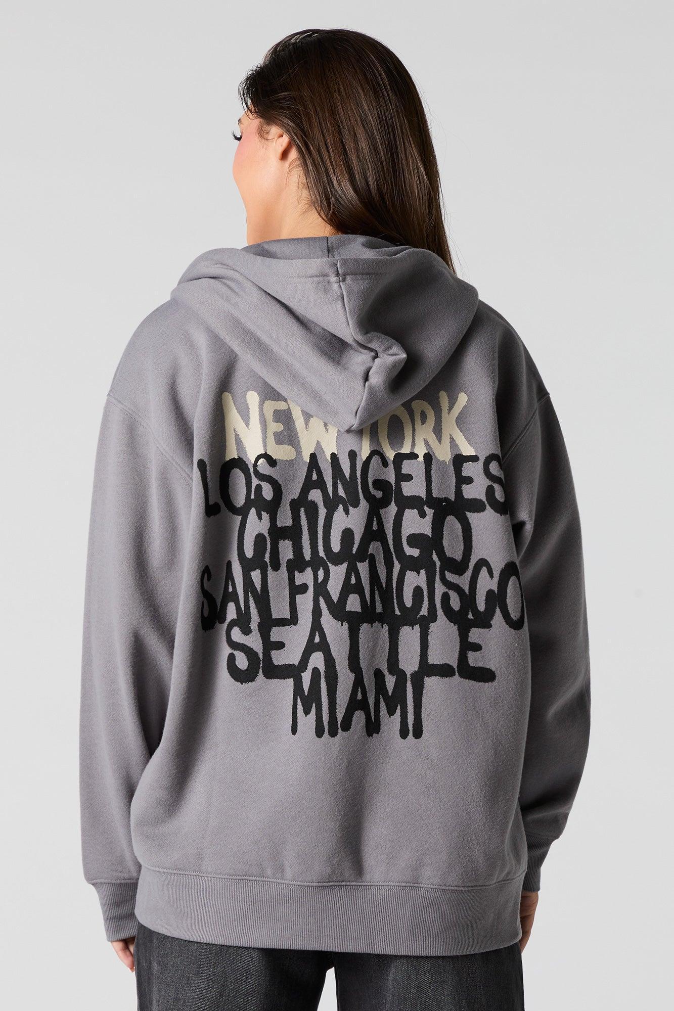 Graphic Fleece Zip-Up Hoodie Female Product Image