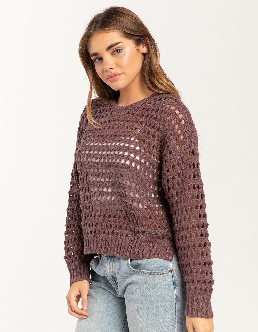 FULL TILT Essentials Open Knit Womens Pullover Sweater - TAN Product Image