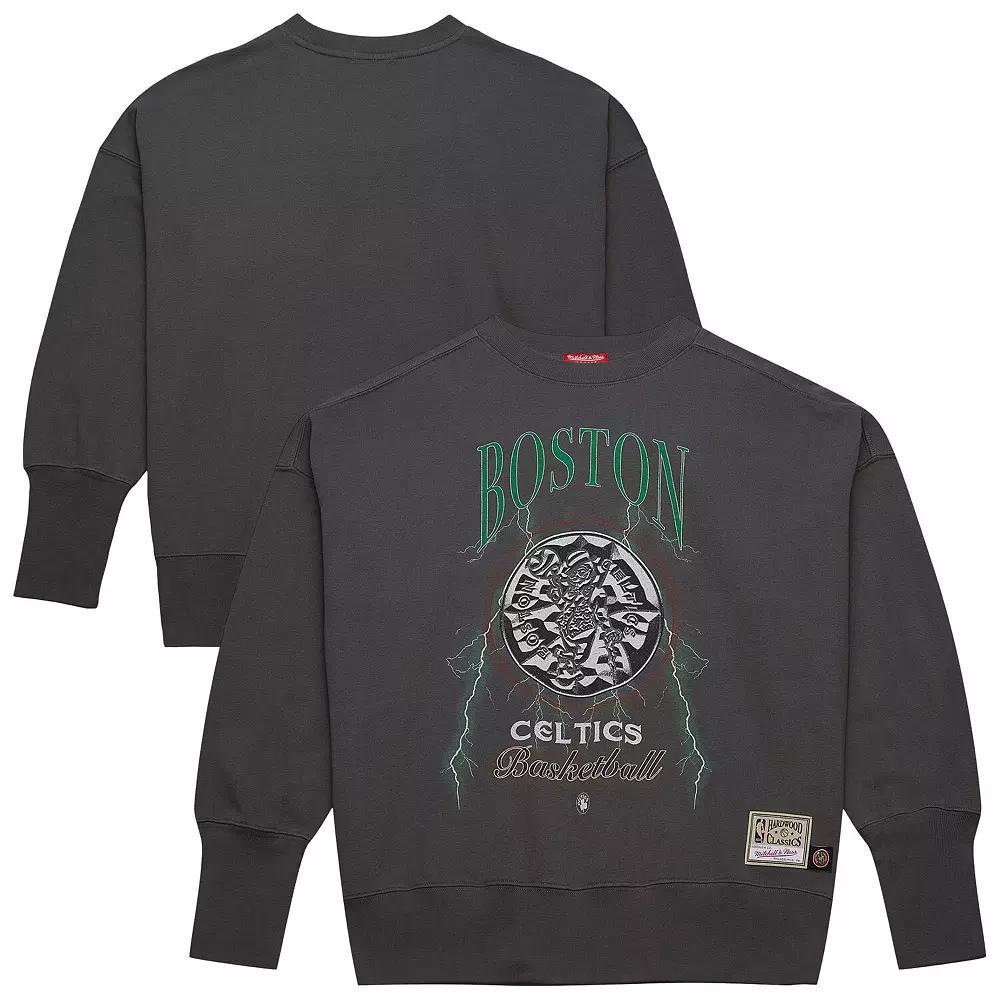 Women's Mitchell & Ness Charcoal Boston Celtics Hardwood Classics Lightweight Pullover Sweatshirt, Size: Medium Product Image