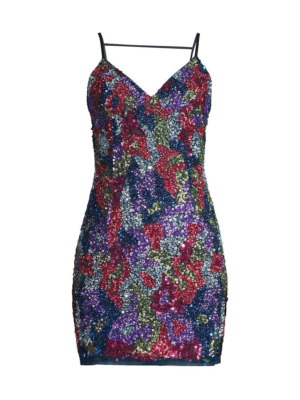 Womens Fully Beaded Mini Dress Product Image