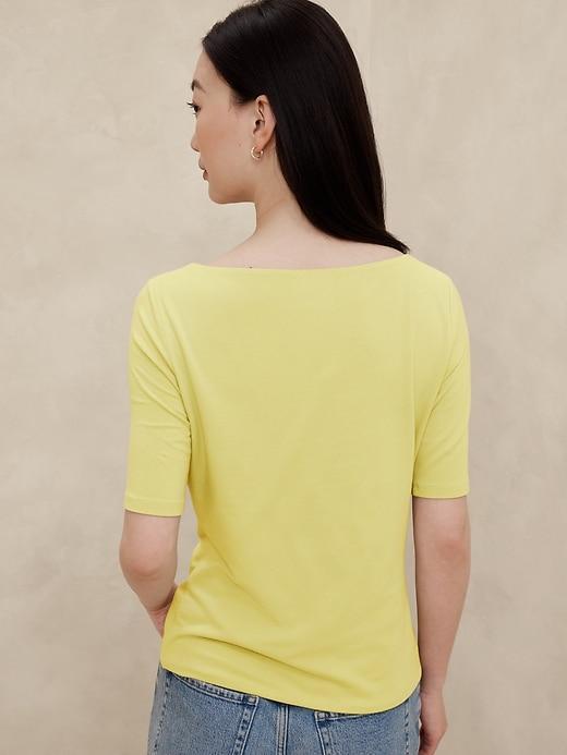 Soft Stretch Elbow-Sleeve Top Product Image