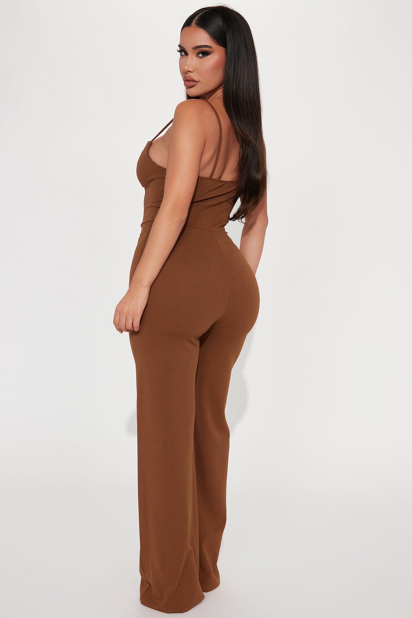 Taking Notes Jumpsuit - Mocha Product Image