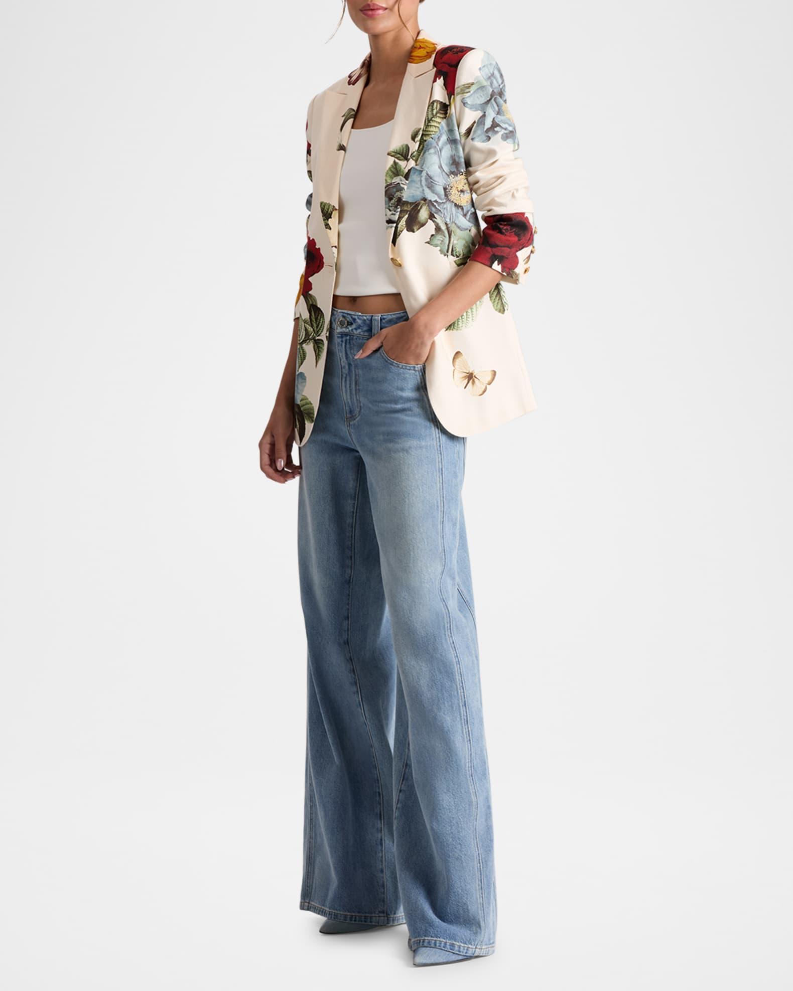 Breann Printed Linen-Blend Blazer Product Image