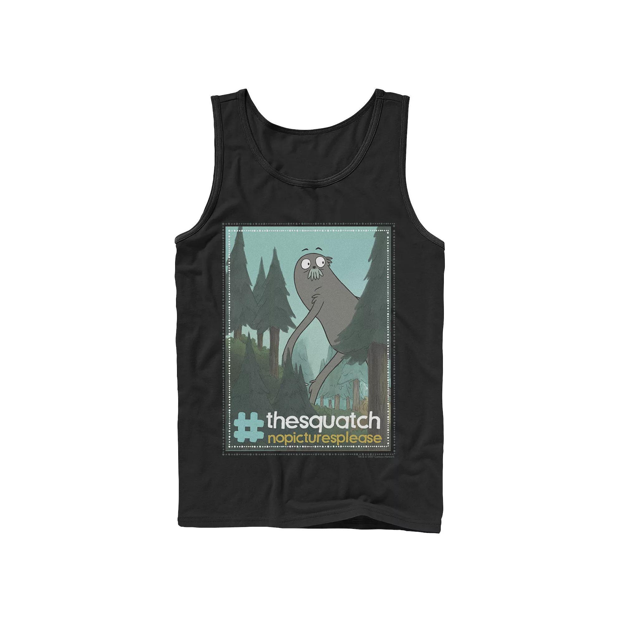 Men's Cartoon Network We Bare Bears Charlie The Squatch Hashtag Tank Top, Size: XL, Black Product Image