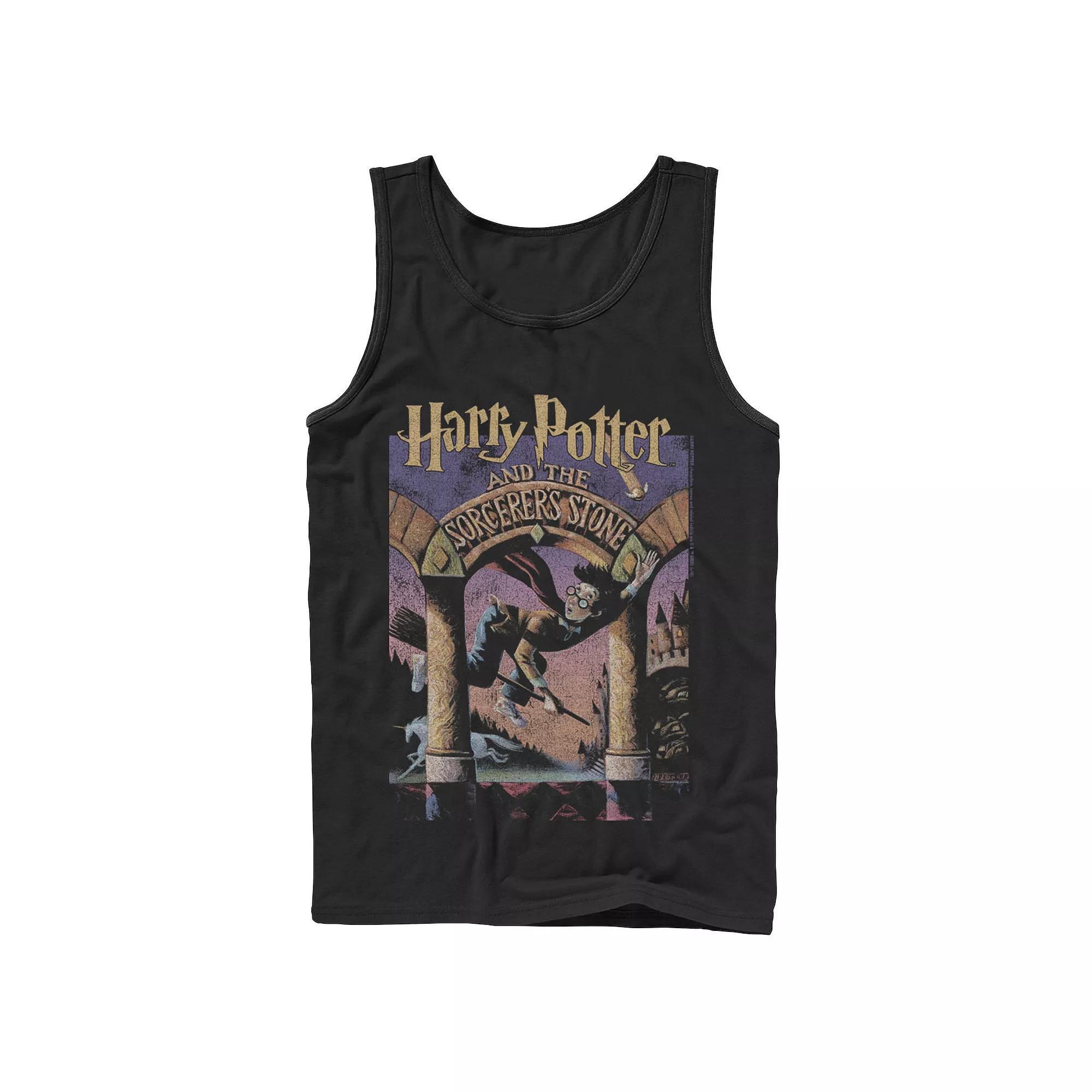 Men's Harry Potter The Sorcerer's Stone Book Cover Tank Top, Size: XL, Black Product Image