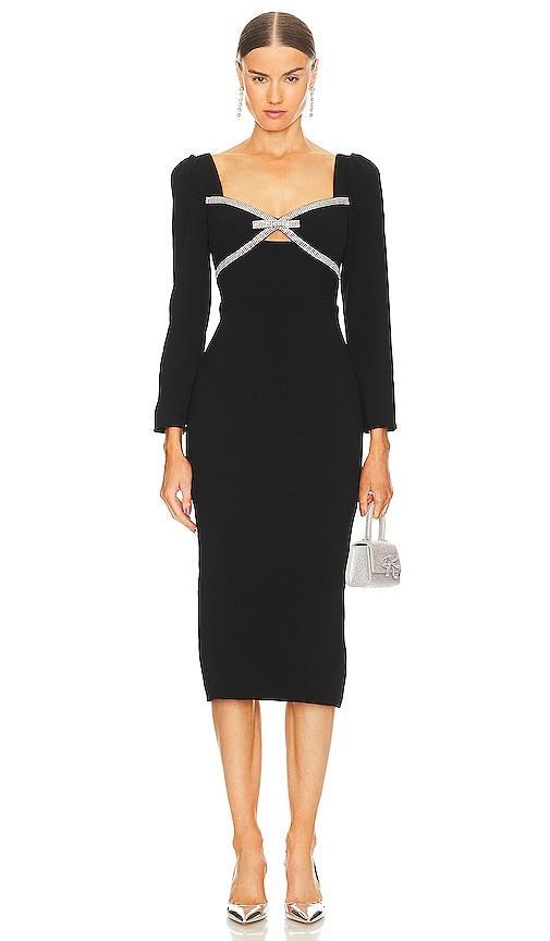 Diamante Bow Midi Dress self-portrait Product Image