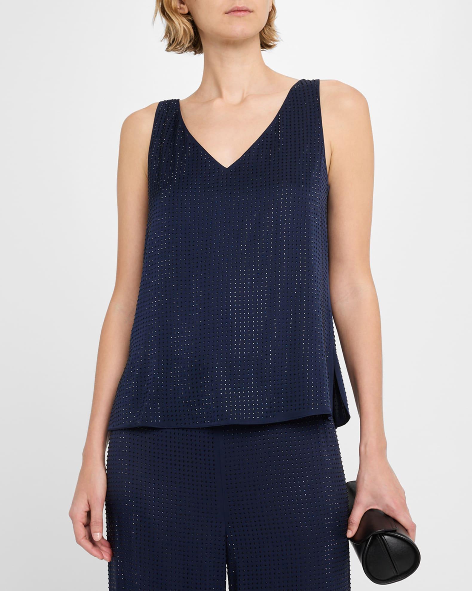Sleeveless Rhinestone Blouse Product Image