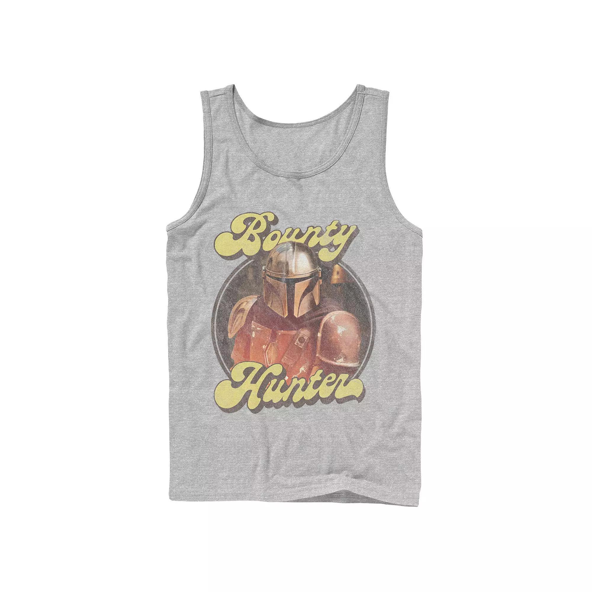 Men's Star Wars The Mandalorian Retro Bounty Hunter Tank Top, Size: Large, Athletic Grey Product Image