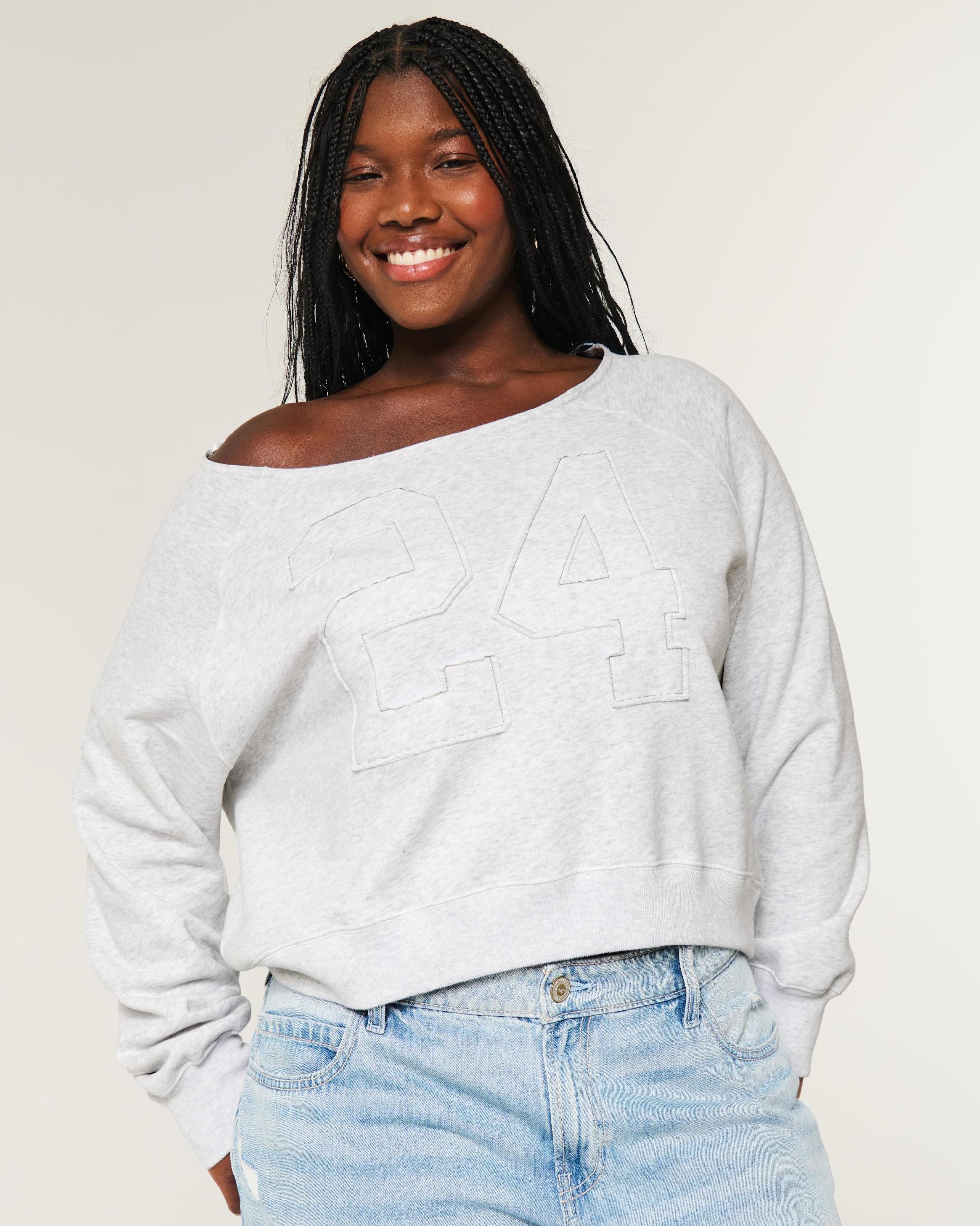 Easy Off-the-Shoulder NYC Graphic Sweatshirt Product Image