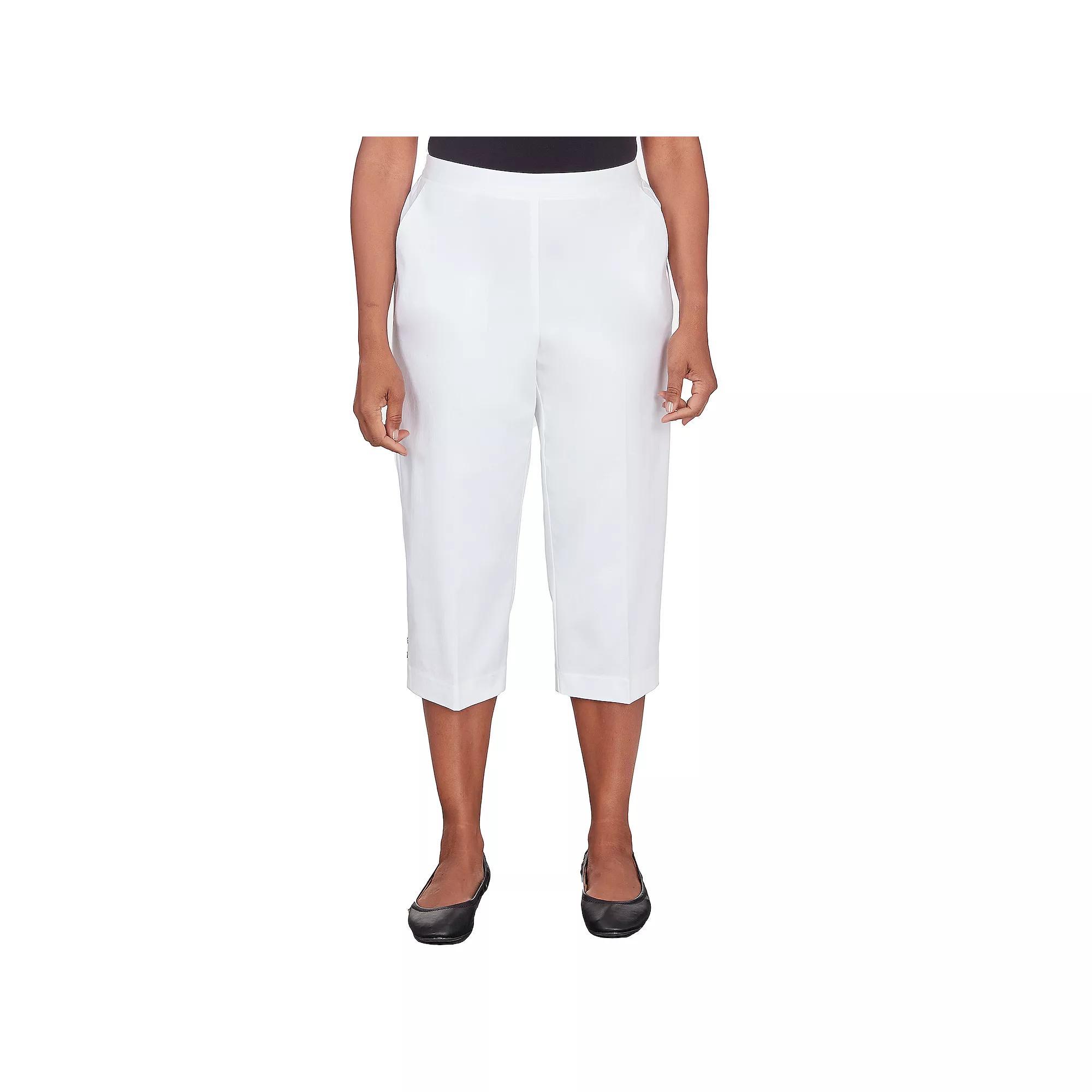 Women's Alfred Dunner Denim Twill Split Hem Capri Pants, Size: 18, White Product Image