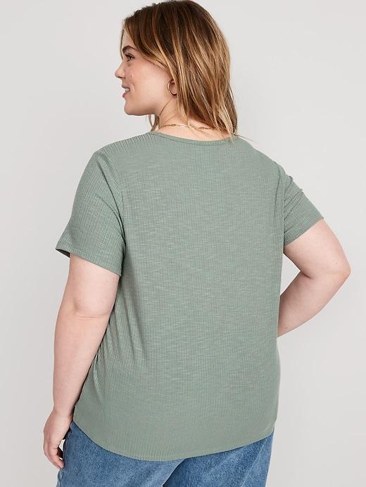 Luxe Ribbed Slub-Knit T-Shirt Product Image