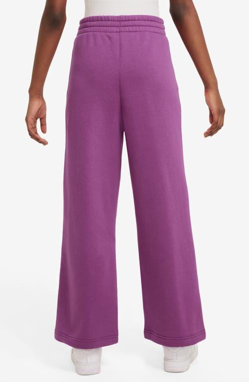 Nike Kids' Sportswear Club Fleece Wide Leg Sweatpants in Hot Fuchsia/White at Nordstrom Product Image