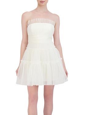 Bcbgmaxazria Strapless Tiered Tulle Mini Dress Product Image