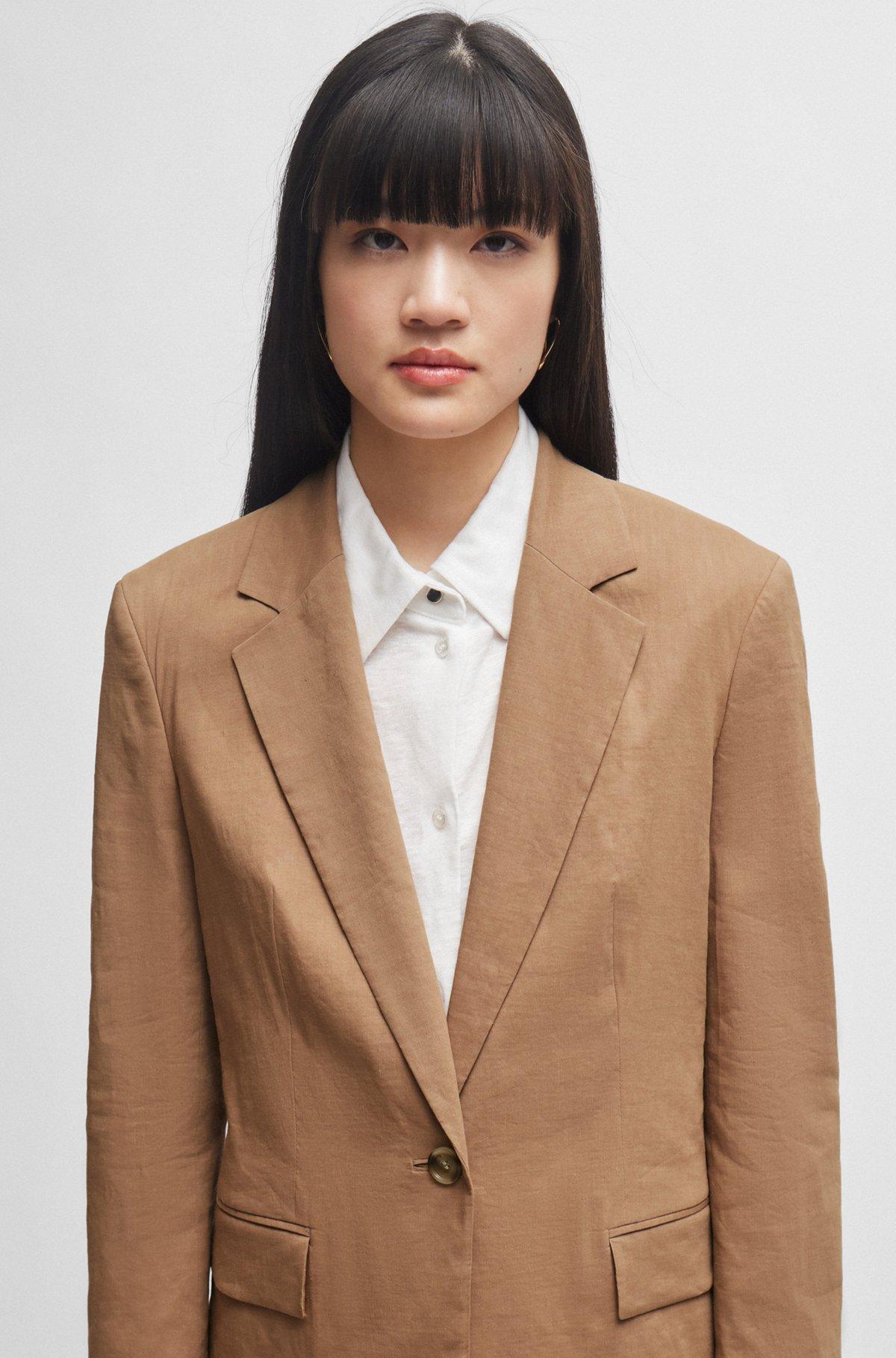 Regular-fit jacket in a linen blend Product Image